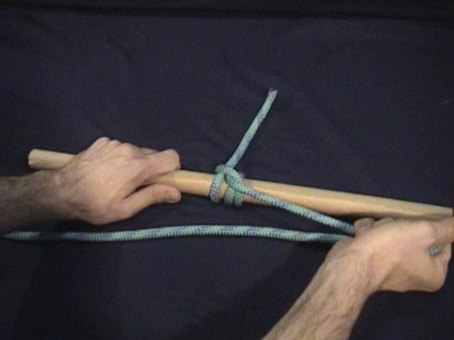 A knot tying video showing how to tie a Rolling Hitch or Tautline Hitch.