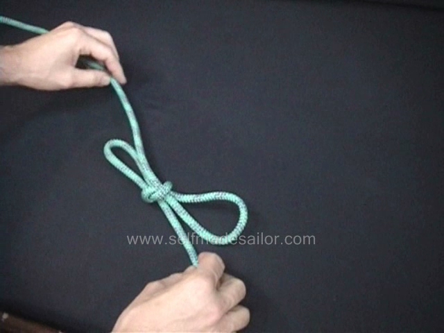 A knot tying video showing how to tie a Tom Fool's Knot.
